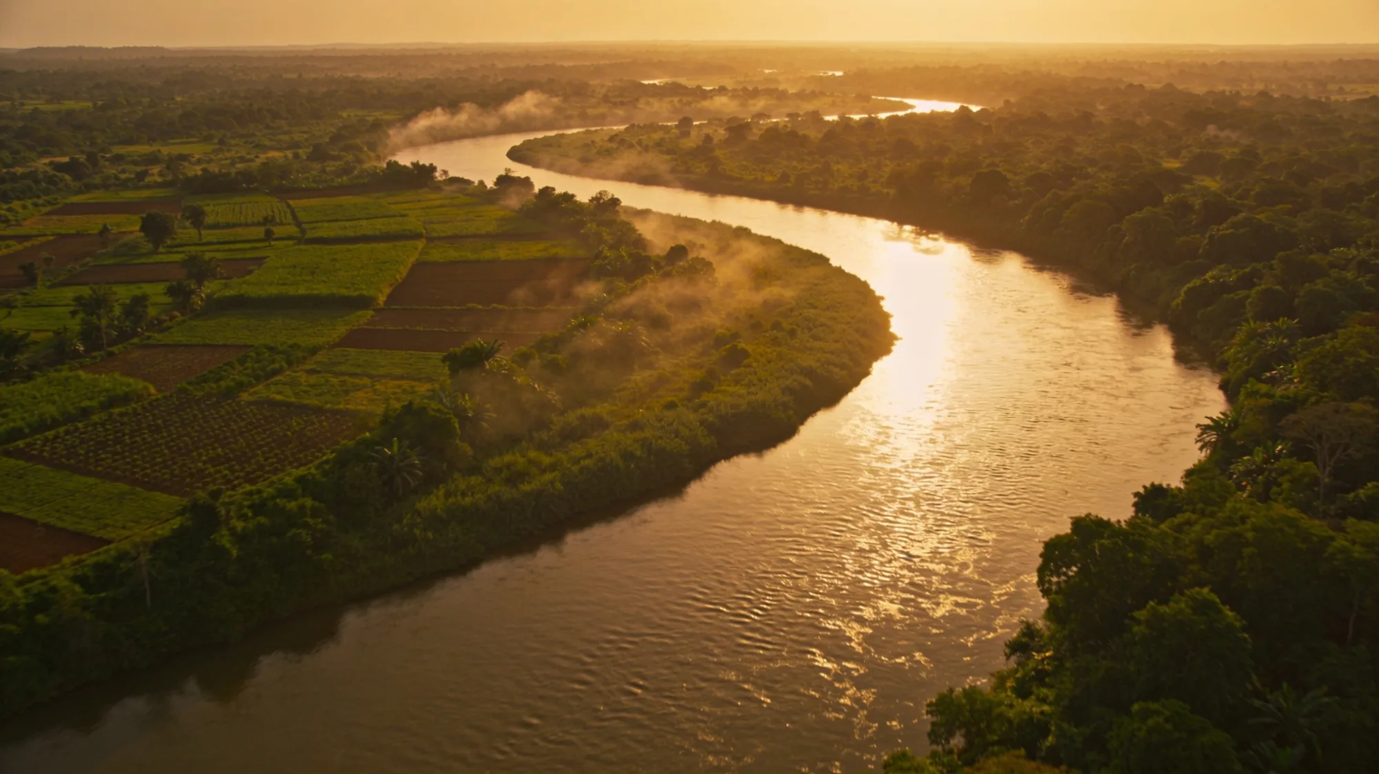 Restored river and rehabilitated land in West Africa